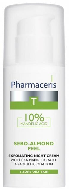 Крем для обличчя Pharmaceris T Sebo-almond Peel 10% нічний II ступінь відлущування з 10% мигдальною кислотою, 50мл