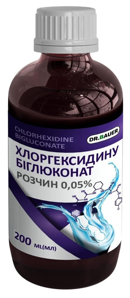 Хлоргексидин Dr. Bauer розчин 0,05% по 200 мл у флак. полім.