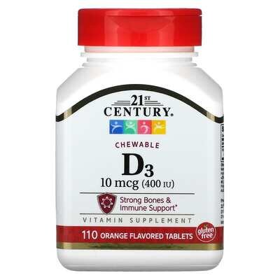 Вітамін Д3 21st Century Vitamin D3 400 МО, 110 таблеток