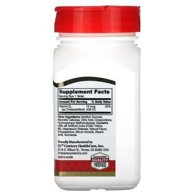 Вітамін Д3 21st Century Vitamin D3 400 МО, 110 таблеток