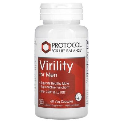 Репродуктивне здоров'я чоловіків Protocol for Life Balance Virility For Men, 60 веганських капсул