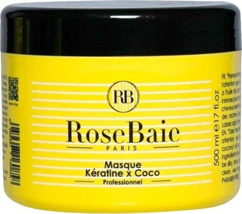 Маска RoseBaie для живлення волосся кератин та кокосова олія, 500 мл
