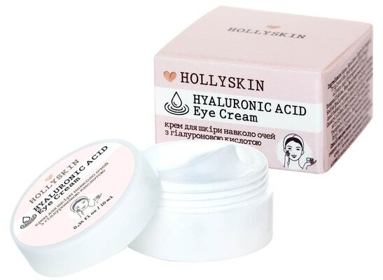 Крем для шкіри навколо очей Hollyskin Hyaluronic Acid Eye Cream з гіалуроновою кислотою, 10 мл