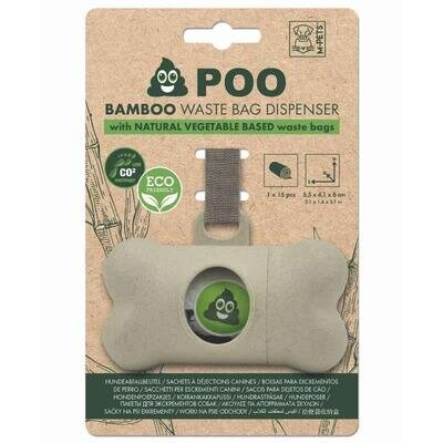 Диспенсер M-Pets Poo Bamboo Waste Bag з бамбуку з органічними мішками для відходів життєдіяльності тварин