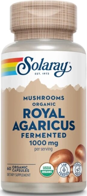 Агарик Королівський Solaray Org Grown Fermented Royal Agaricus 500 мг, 60 капсул