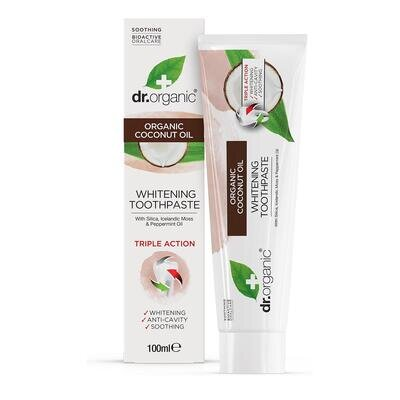 Зубна паста Dr. Organic з кокосовою олією, 100 мл