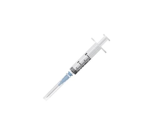 Шприц 2 мл Гемопласт 3-х компонентний з голкою 23G (0,6 мм x 25 мм), 1 штука
