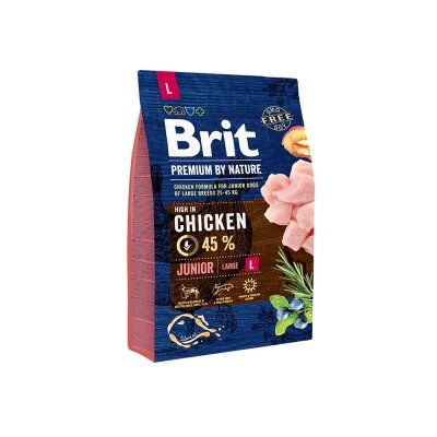 Корм сухий Brit Premium Junior L для цуценят і молодих собак великих порід зі смаком курки, 15 кг