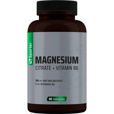 Магнію цитрат + B6 Sporter Magnesium Citrate + B6 таблетки №60