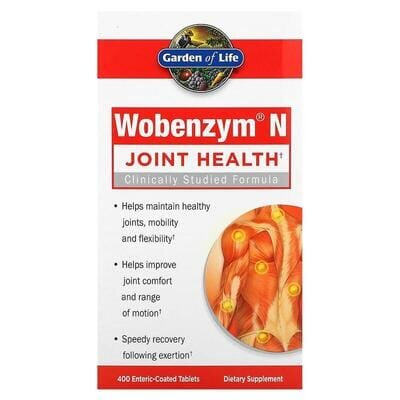 Вобензим Н Garden of Life Wobenzym N засіб для здоров’я суглобів, 400 таблеток