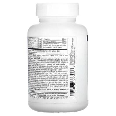 Підтримка нервової системи (звіробій) Source Naturals St. John's Positive Thoughts, 45 таблеток
