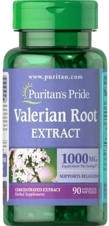 Екстракт кореня валеріани Puritan's Pride Valerian Root Extract 1000 мг, 90 капсул