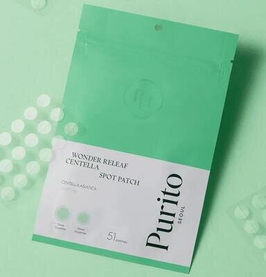 Патчі від прищів Purito Seoul Wonder Releaf Centella Spot Patch заспокоюючі для всіх типів шкіри, 51 шт