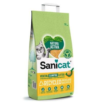Наповнювач для котячого туалету Sanicat Vegetal Clumping рослинний перероблений, 2,5 кг