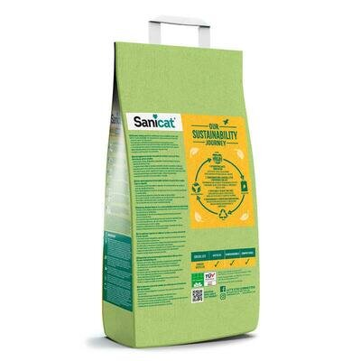 Наповнювач для котячого туалету Sanicat Vegetal Clumping рослинний перероблений, 2,5 кг