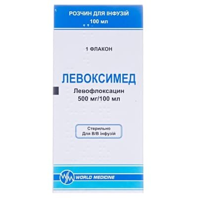 Левоксимед розчин д/інф. 500 мг/100 мл по 100 мл у флак.