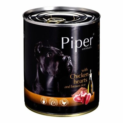 Консерва для собак Dolina Noteci Piper Курячі серця з коричневим рисом, 800 г