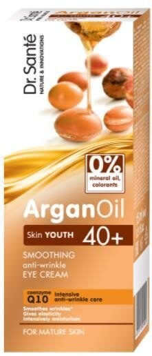 Крем для контуру очей Dr.Sante ArganOil розгладжучий проти зморшок 40+, 15 мл