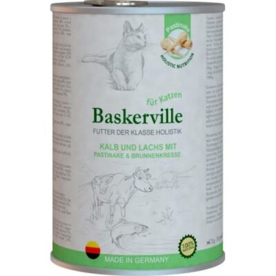 Консерва для котів Baskerville Holistic телятина і лосось з пастернаком і крес-салатом, 400 г