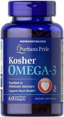 Омега-3 кошерна Puritan's Pride Kosher Omega-3 EPA DHA 742 мг, 60 капсул