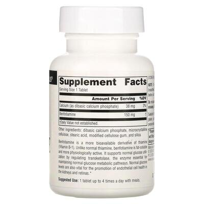Бенфотіамін Source Naturals Benfotiamine 150 мг, 60 таблеток