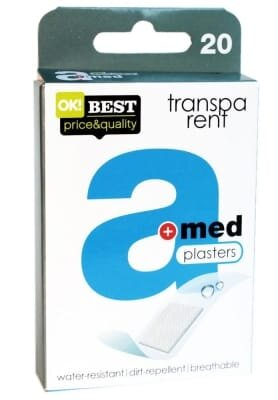 Набір пластирів медичних A-med Transparent перфорований, на основі PE, 20 штук