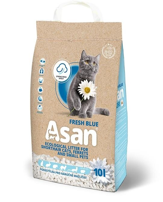 Наповнювач для туалета Asan Fresh Blue целюлоза, 10 л