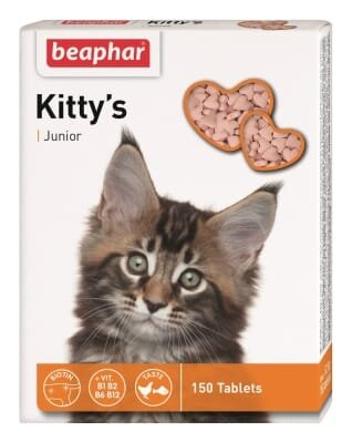 Ласощі для кошенят Beaphar Kitty's Junior з біотином, 150 таблеток