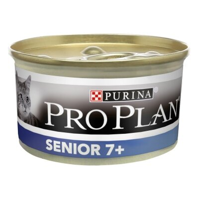 Корм вологий Purina Pro Plan Senior 7+ Ніжний мус з тунцем для котів похилого віку, 85 г