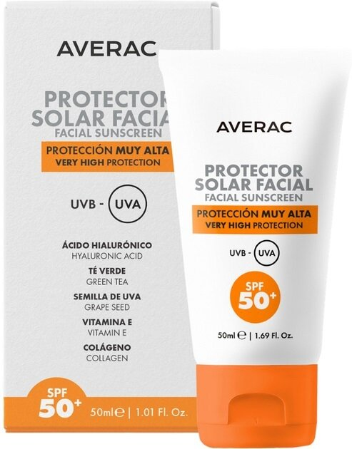 Сонцезахисний засіб для обличчя Averac Solar Facial Sunscreen SPF50+, 50 мл
