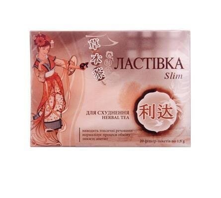 Фіточай Ключі Здоров'я Ластівка Slim для схуднення по 1,8 г №20 в філ.-пак.