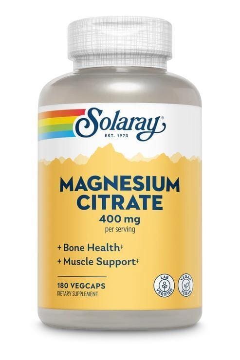 Магнію цитрат Solaray Magnesium Citrate 400, 180 веганських капсул