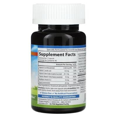 Комплекс для серця та судин Carlson Labs Blood Nutrients, 40 капсул