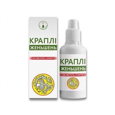 Женьшень краплі по 30 мл у флак.