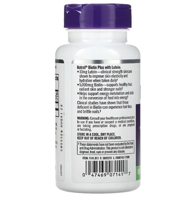Біотин Natrol Biotin 5000 мкг, 60 таблеток
