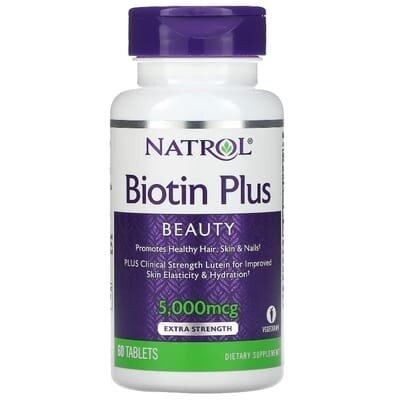 Біотин Natrol Biotin 5000 мкг, 60 таблеток