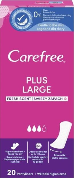 Прокладки щоденні Carefree Plus Large Fresh гігієнічні, 20 шт