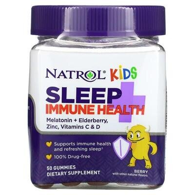 Підтримка сну та імунітету для дітей Natrol Kids Sleep + Immune Health, ягідний смак, 50 жувальних пігулок