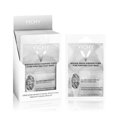 Маска для обличчя Vichy мінеральна, що очищує пори, 2 х 6 мл