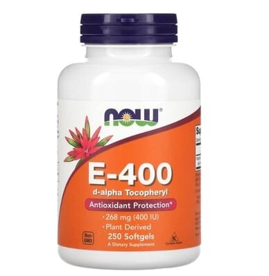 Вітамін Е NOW Vitamin E-400 D-Alpha Tocopheryl м'які капсули №250