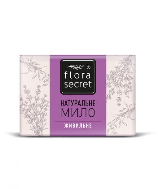 Мило Flora Secret живильне з ефірною олією лаванди і вівсяними пластівцями, 75 г