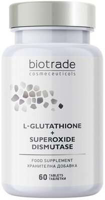 Антиоксидантний комплекс Biotrade L-Glutathione + Superoxide Dismutase для омолодження та проти пігментації таблетки №60