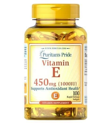 Вітамін Е Puritan's Pride Vitamin E 1000 IU 450 мг, 100 капсул