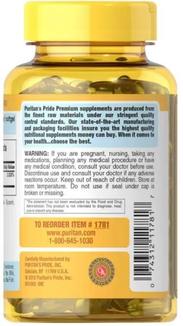 Вітамін Е Puritan's Pride Vitamin E 1000 IU 450 мг, 100 капсул