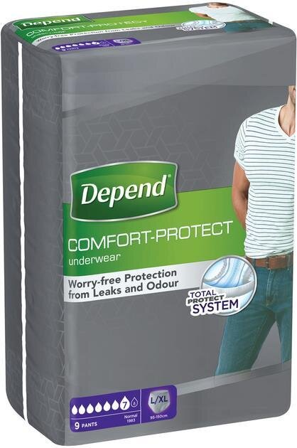 Вбираюча білизна Depend для чоловіків, розмір L / XL, 9 штук