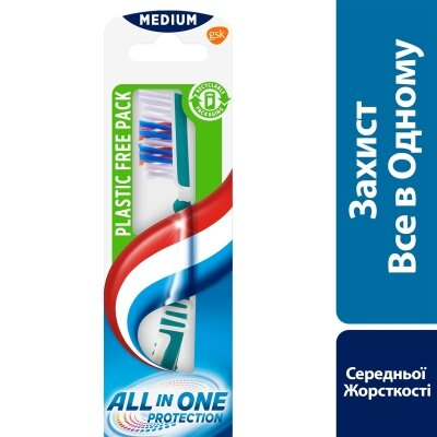 Зубна щітка Aquafresh all in one середня, 1 штука