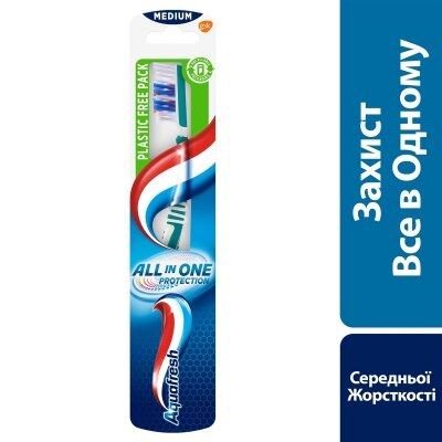 Зубна щітка Aquafresh all in one середня, 1 штука