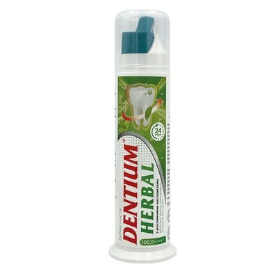 Зубна паста Dentium Herbal з рослинними екстрактами, вакуумний диспенсер, 100 мл