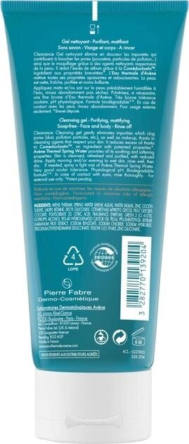 Гель для обличчя і тіла Avene Cleanance очищуючий для проблемної шкіри, 200 мл
