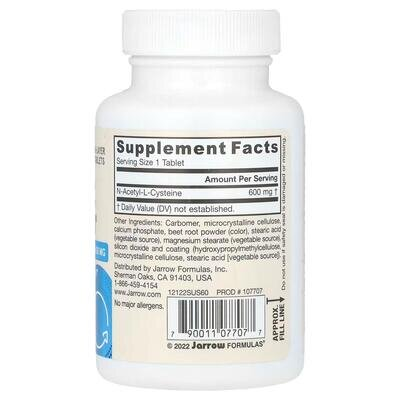 N-ацетил-L-цистеїн Jarrow Formulas NAC Sustain 600 мг, 60 таблеток